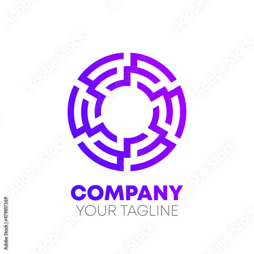 Purple Circular Round Logo Design Template