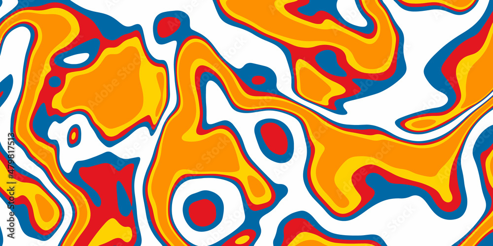 Hand drawn flat psychedelic groovy background Hand drawn flat psychedelic groovy background