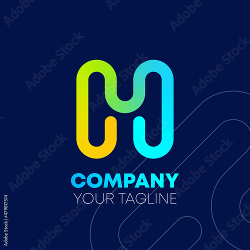 H Letter Colorful Modern Logo Design Icon