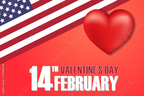 Happy valentine's day greeting card with red heart