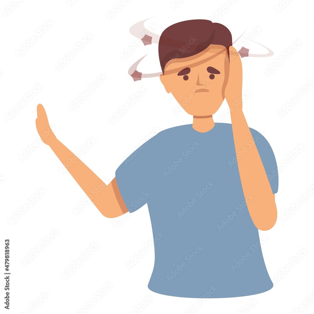 Cerebal pain icon cartoon vector. Brain dizzy. Cold headache Cerebal pain icon cartoon vector. Brain dizzy. Cold headache