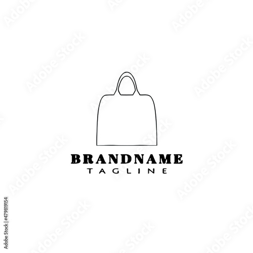 duffle bag logo cartoon icon design template black isolated vector illustration