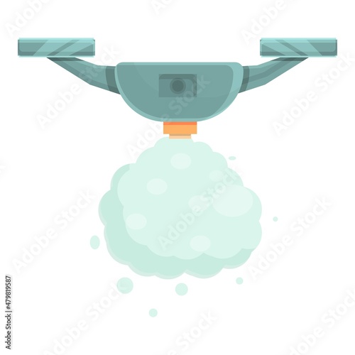 Chemical drone icon cartoon vector. Airplane ship. Aerial drone