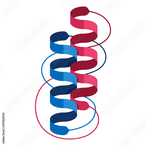 Protein structure - 2 spirals in flat style