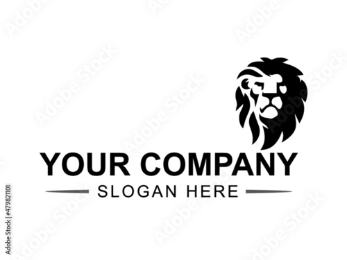 Lion black logo design inspiration vector and template