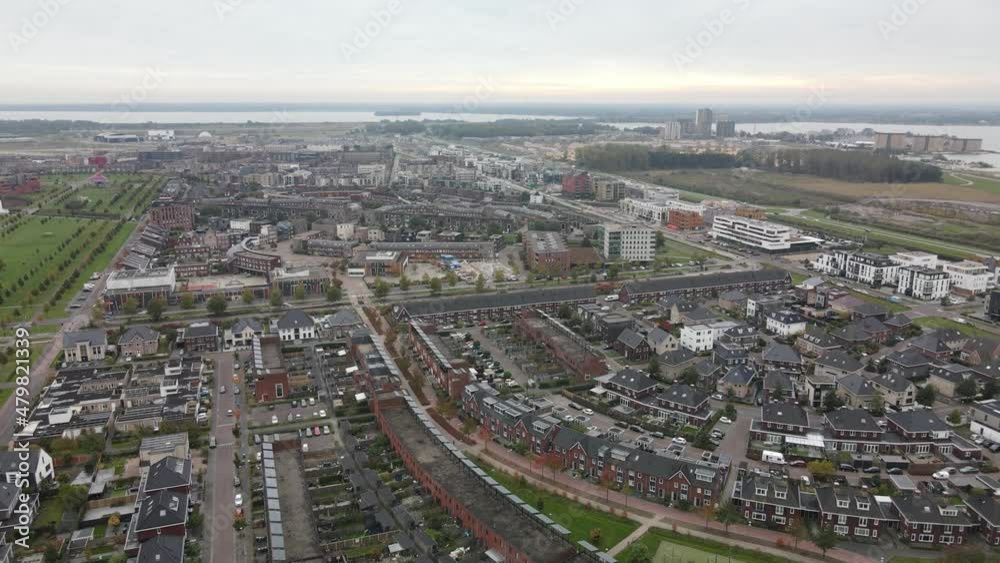 Almere Poort, The Netherlands, suburb residential area. New modern build sustainbale residential area housing. Almere Poort, The Netherlands, suburb residential area. New modern build sustainbale residential area housing.