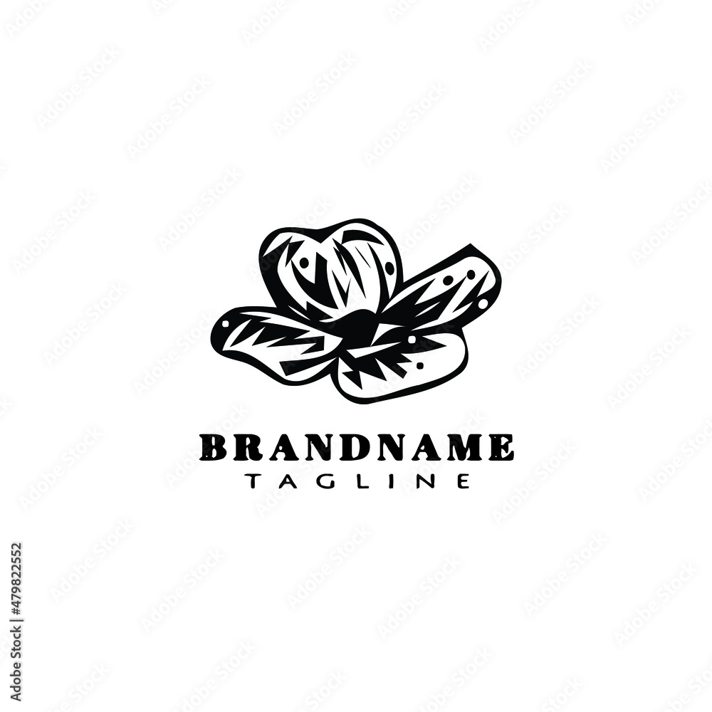 Fototapeta premium flower logo cartoon icon design template black isolated vector beautiful