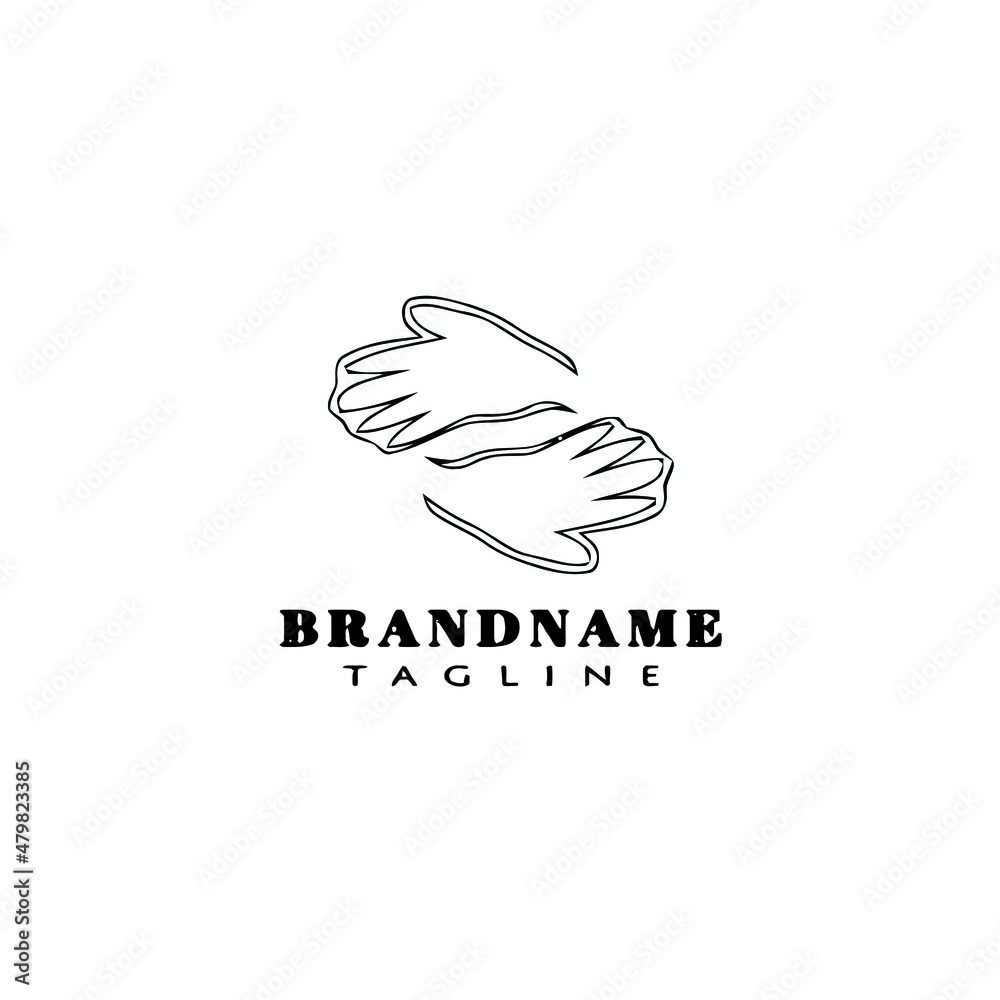 Obraz premium hand logo cartoon icon design template black isolated vector