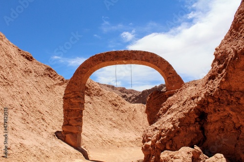 Sandstone Arch at Pukara de Quitor,  near San pedro de Atacama, Chile. photo