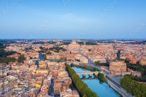 Aerial view of St Basilica in Rome