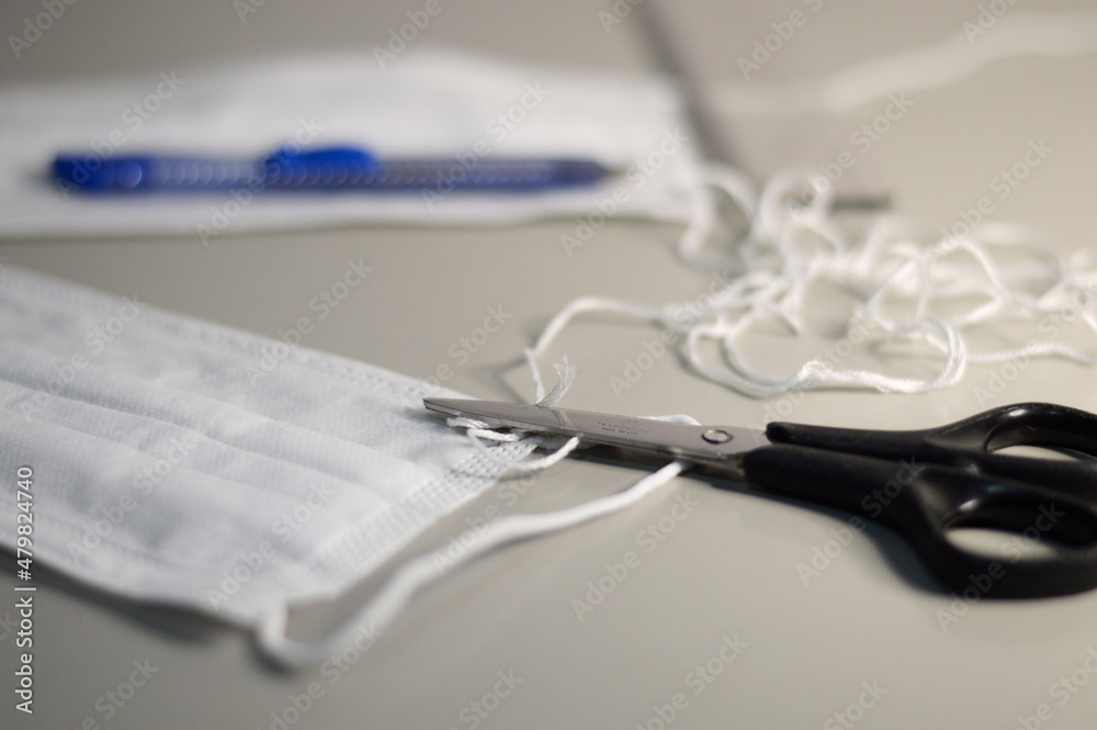 masks being produced and packaged masks being produced and packaged