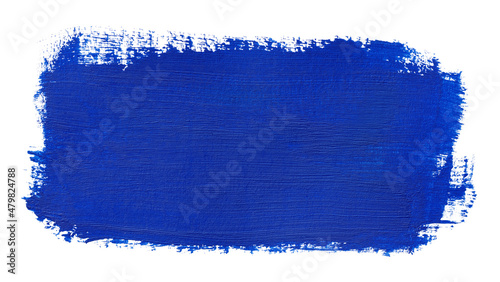 Fototapeta Naklejka Na Ścianę i Meble -  Hand painted blue block of paint isolated on white background