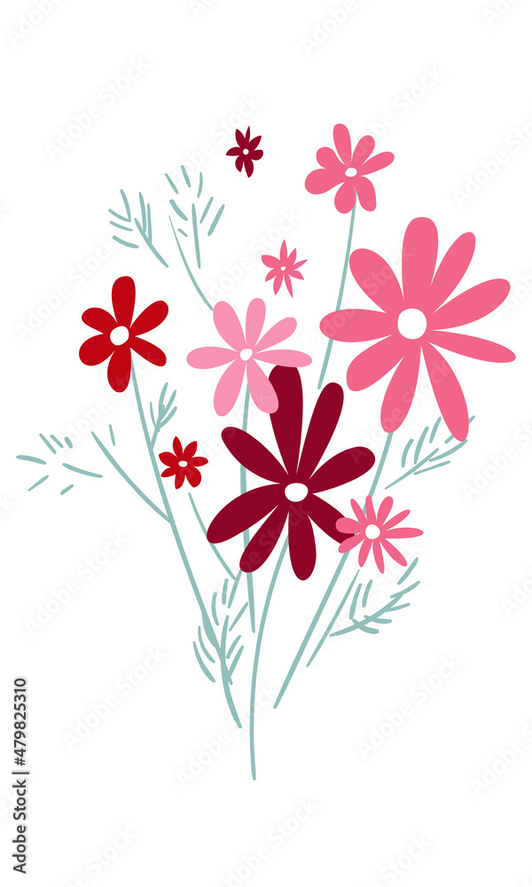 Bouquet of garden flowers. Clipart. Bouquet of garden flowers. Clipart.