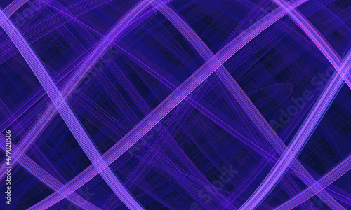 Fotografia Geometric purple violet crossing stripes create net with deep perspective