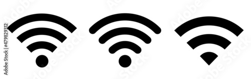 Wifi icon set, wi-fi internet signs set, isolated vector illustration photo
