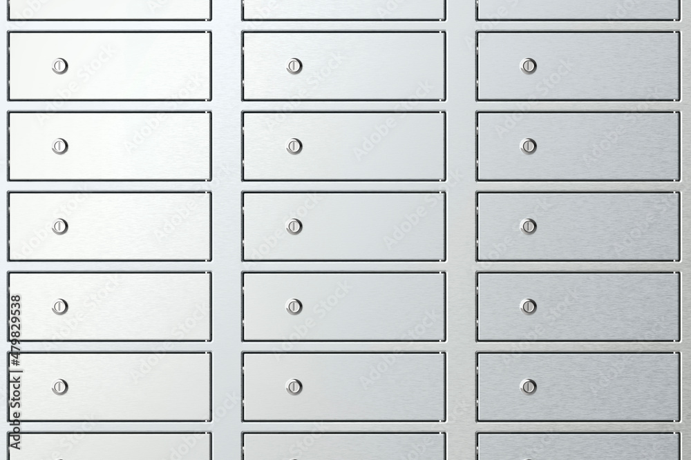 Safety deposit boxes in a bank Safety deposit boxes in a bank