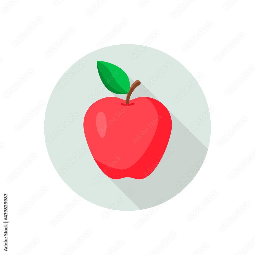 Apple icon flat vector isolated on circle illustration Apple icon flat vector isolated on circle illustration