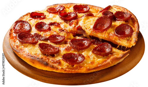 Pizza Sucuk on white background