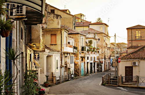 Old town of Pizzo at sunset, Calabria, Italy