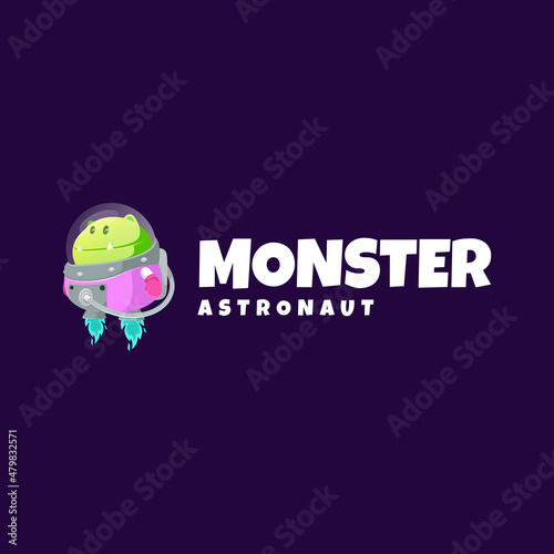Illustration vector graphic of Monster Astronaut, good for logo design
