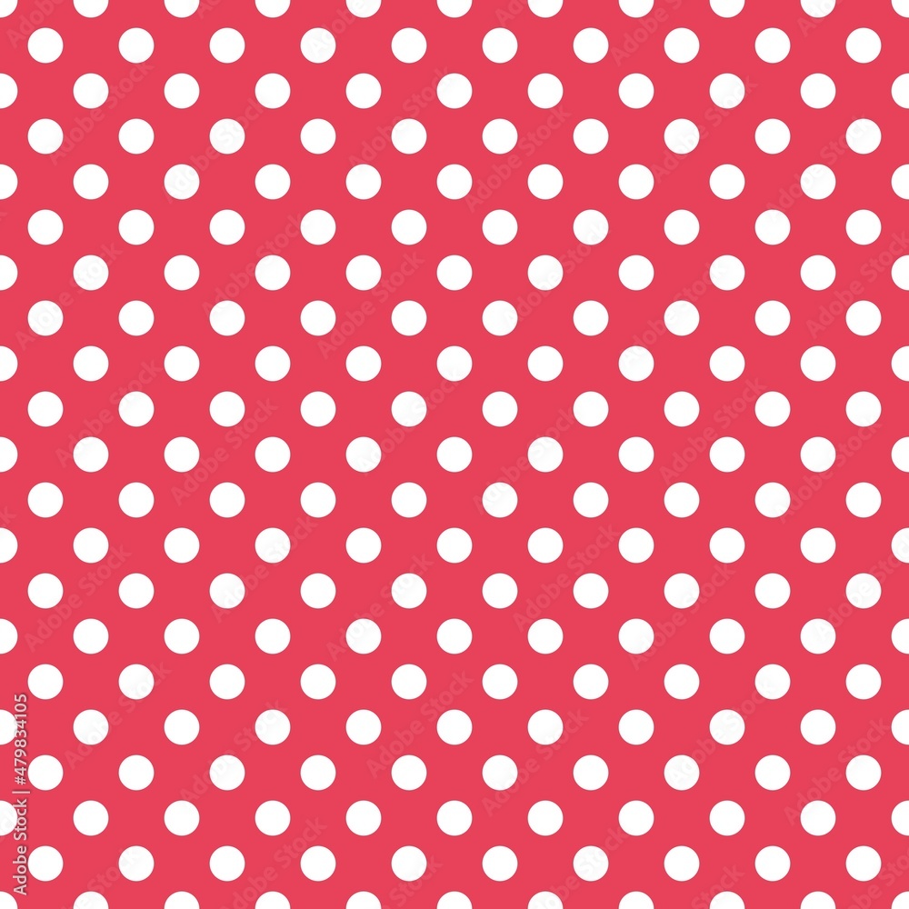 White and Pink retro Polka Dot seamless pattern. Vector background.