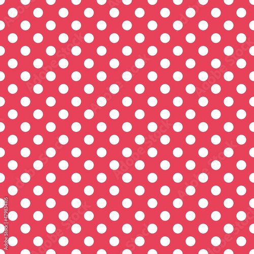 White and Pink retro Polka Dot seamless pattern. Vector background.