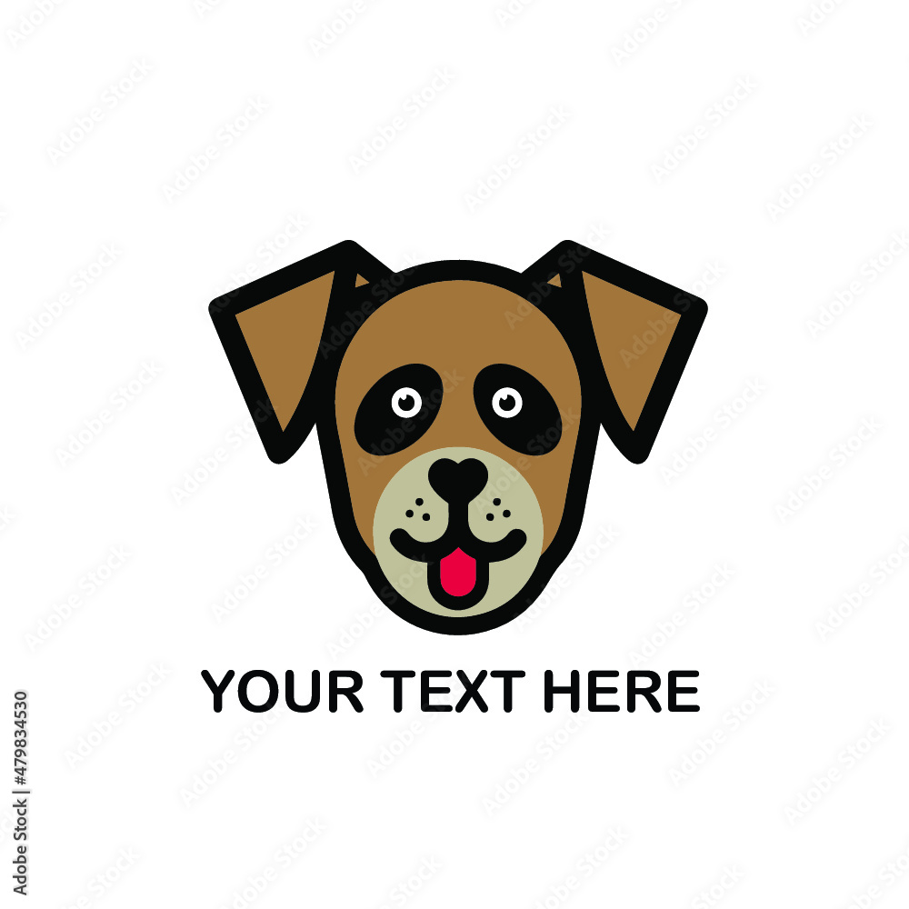 dog face logo design template 