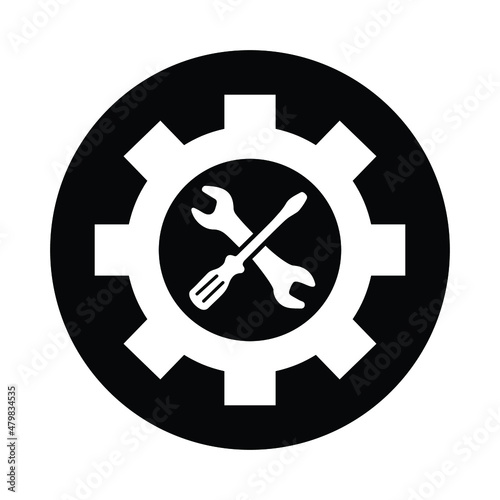 Development, background, process, repair, setting icon. Black vector sketch.