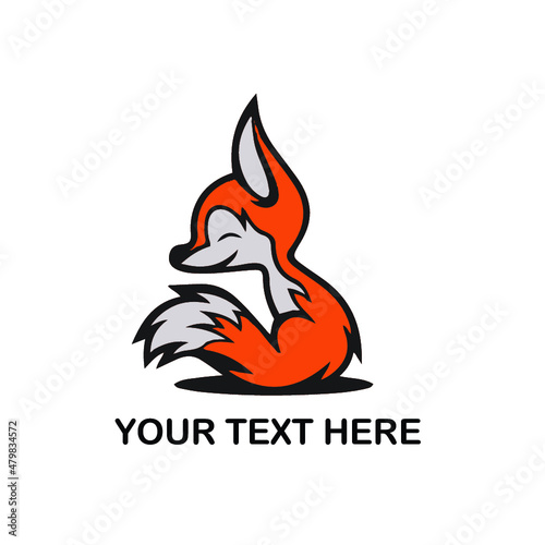 illustration of a fox logo design templet 