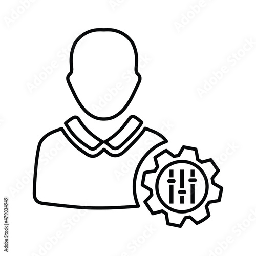 Disciplined, employee, authority, control, order outline icon. Line art sketch.
