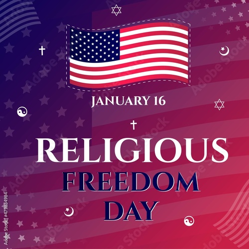 Religious freedom day card. USA religious freedom day.