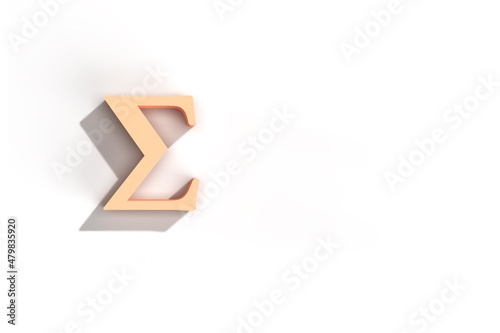 Sigma, Summation Symbol Isolated on White Background.