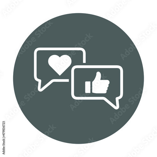 Feedback, comment, love rating icon. Gray vector sketch.