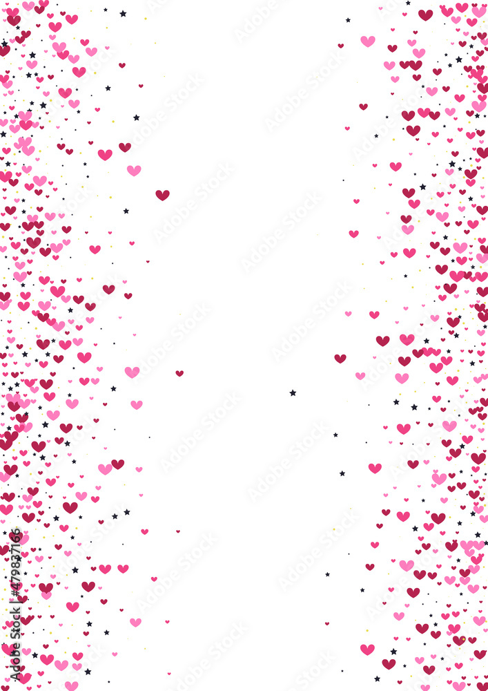 Pink Pretty Heart Backdrop. Purple Cover Frame. Round Element Texture. Red Star Love. Couple Illustration.