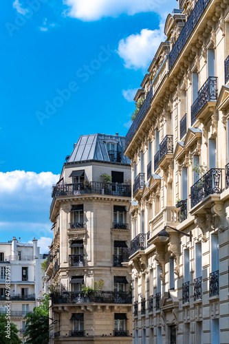 Paris, beautiful buildings in the 16th arrondissement, avenue Foch, an upscale neighborhood 