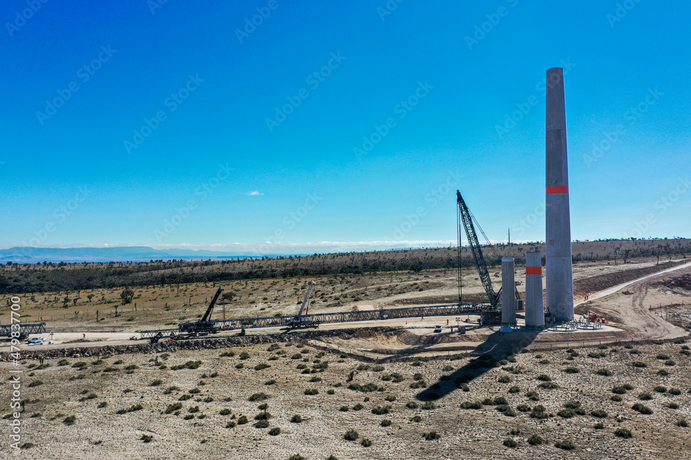 Windmill Turbine Construction Site Wind Energy 