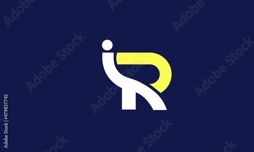 Alphabet letters Initials Monogram logo IR, RI, I and R