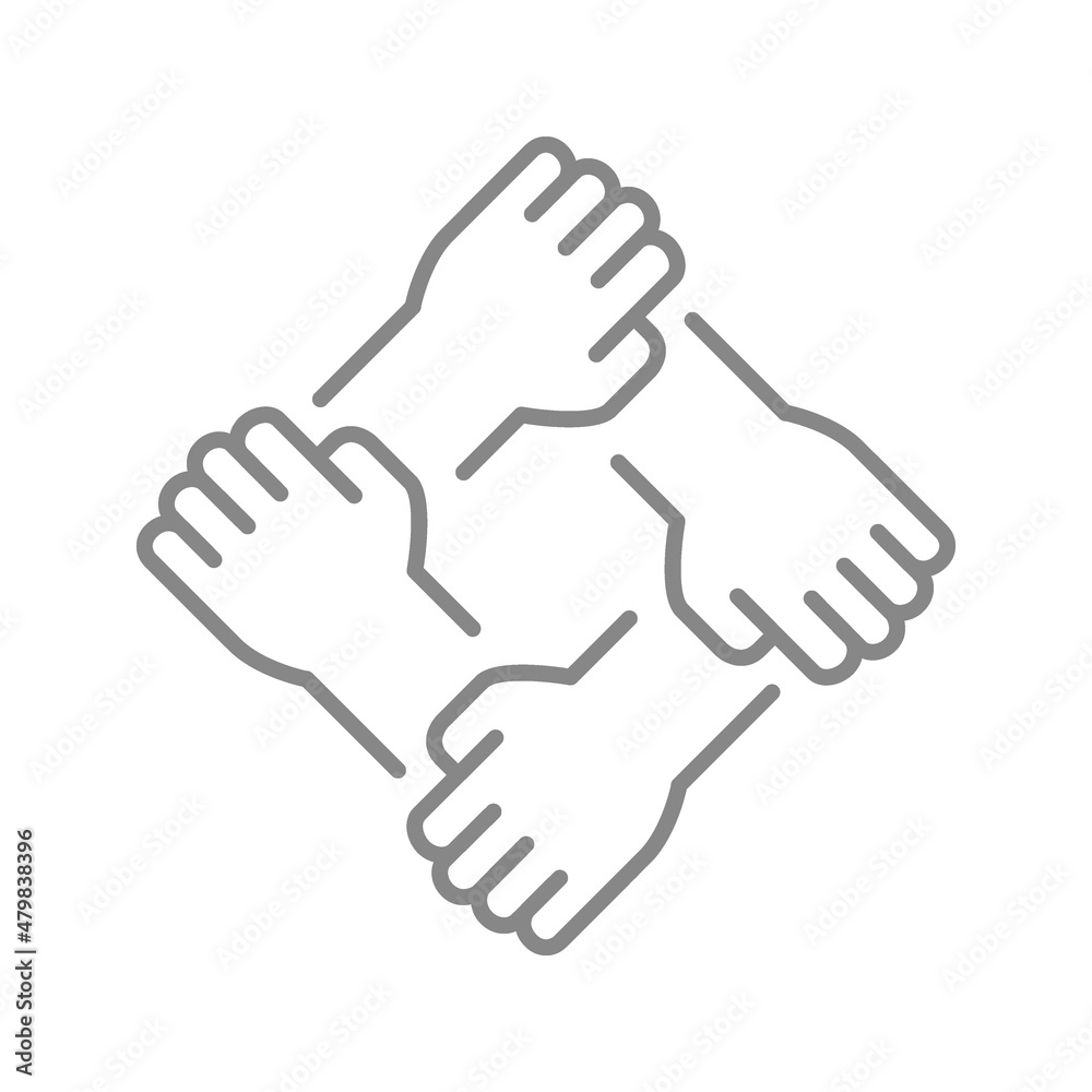 Solidarity line icon. Team work, cooperation symbol Solidarity line icon. Team work, cooperation symbol