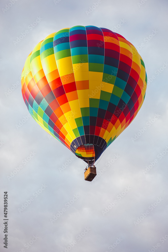 hot air balloon in flight in the sky hot air balloon in flight in the sky