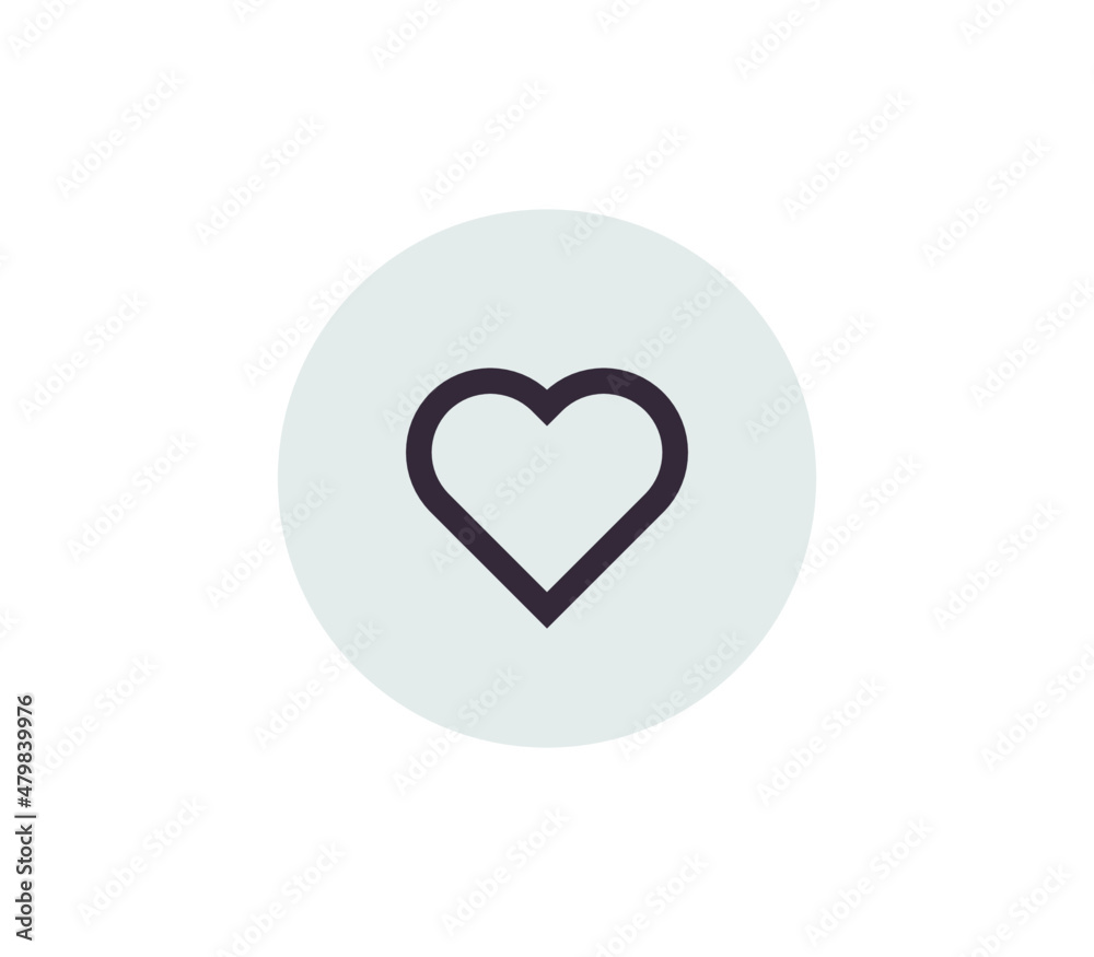 Heart and happy flat vector illustration.
