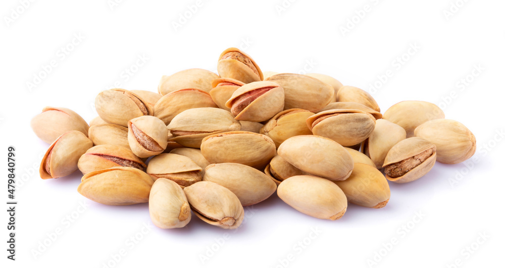 Pistachios isolated on a white background	