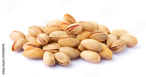 Pistachios isolated on a white background	
