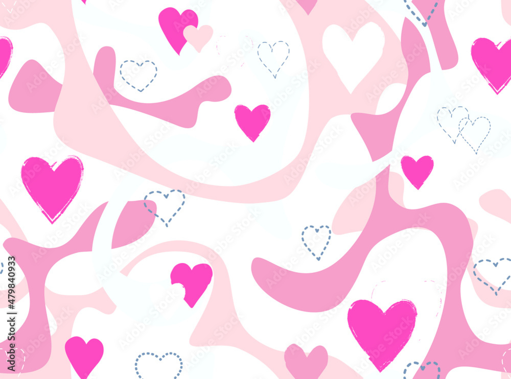 Love Valentine's day seamless background. Love heart tiling holiday backdrop. Romantic date card pattern with love hearts Love Valentine's day seamless background. Love heart tiling holiday backdrop. Romantic date card pattern with love hearts