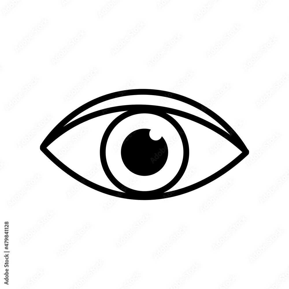 Eye icon sign flat illustration. Suitable for use on web apps, mobile apps and print media. Eye icon sign flat illustration. Suitable for use on web apps, mobile apps and print media.