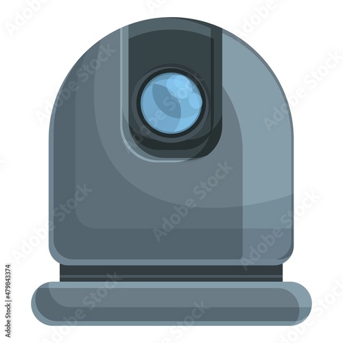 Indoor stream camera icon cartoon vector. Video live. Media product