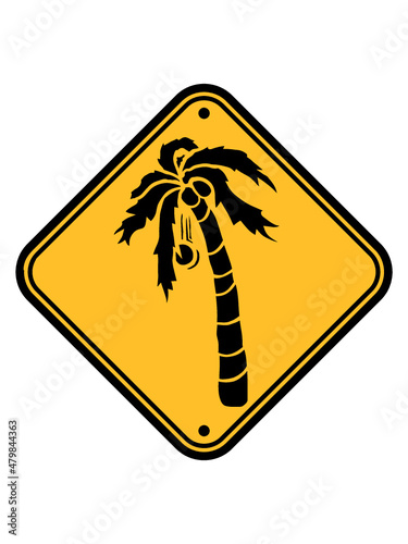 Hinweis Schild Kokosnuss 
