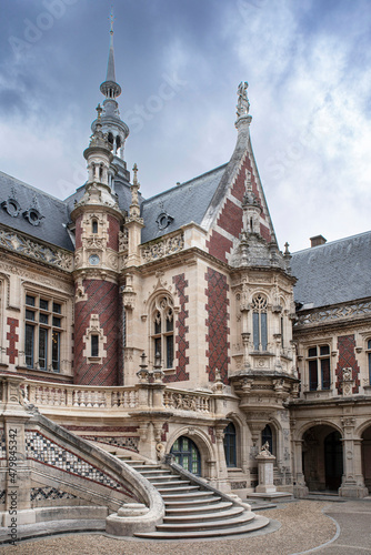 Exterior architecture of the Benedictine monastery in Fécamp, France