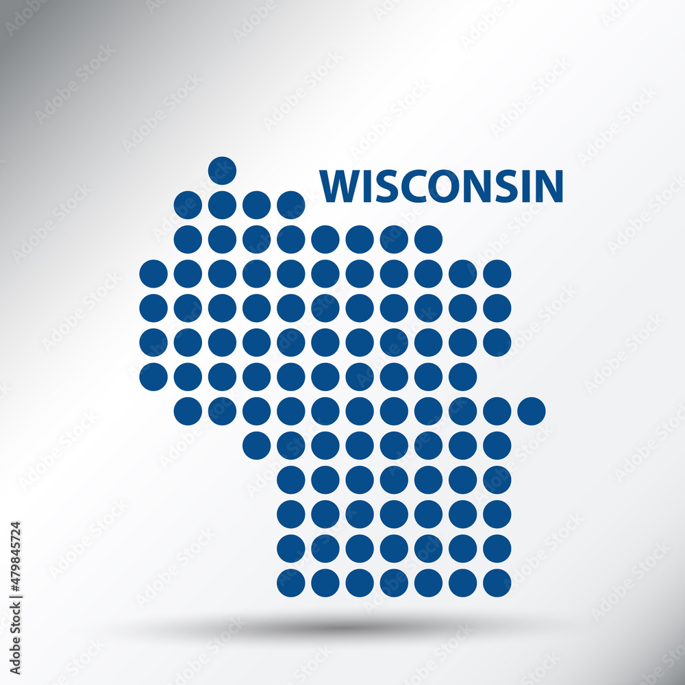 Wisconsin State Abstract Dotted Map