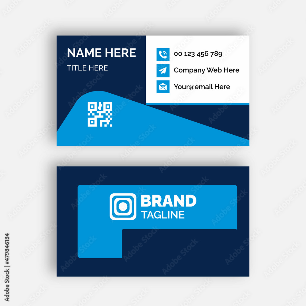 Creative, modern, professional, Minimalist, and modern Company business card design in blue color Creative, modern, professional, Minimalist, and modern Company business card design in blue color