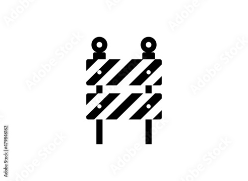 Road Construction vector flat icon. Isolated construction barrier, barricade emoji illustration